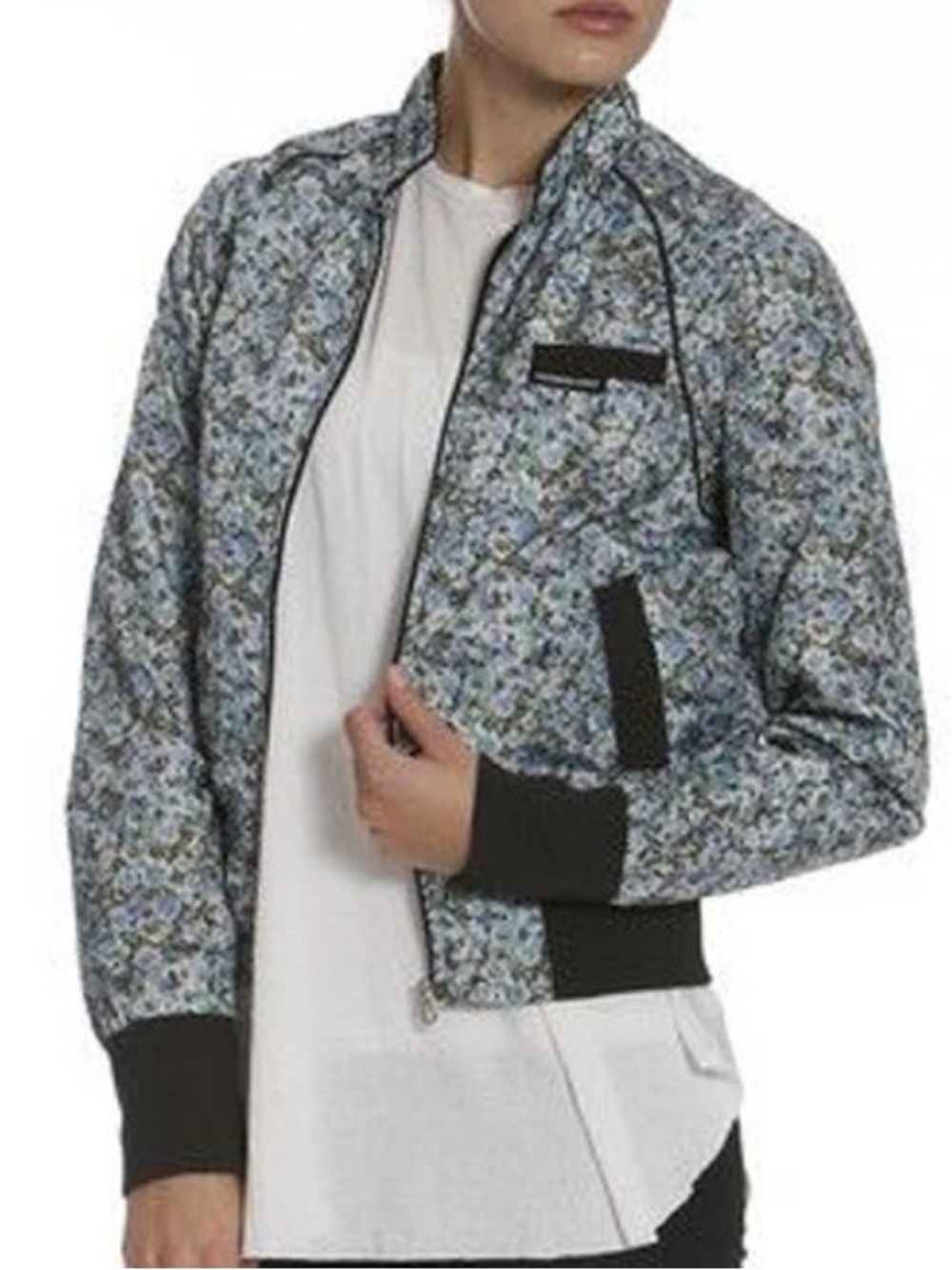 MO x Members Only Blue Floral Bomber Jacket S